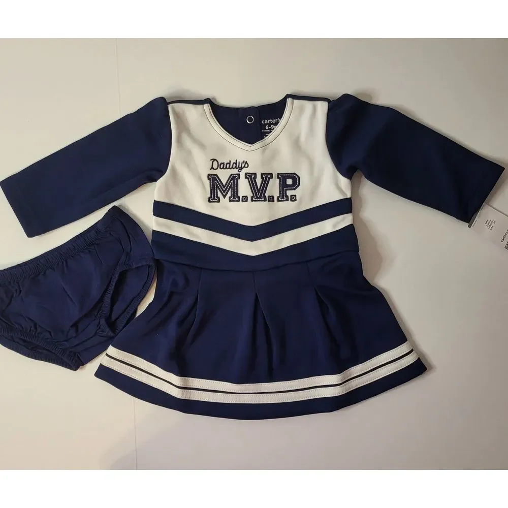Carters 6-9 Months Outfits New With Tag Long Sleeve Pink Sleeper navy Blue Dress